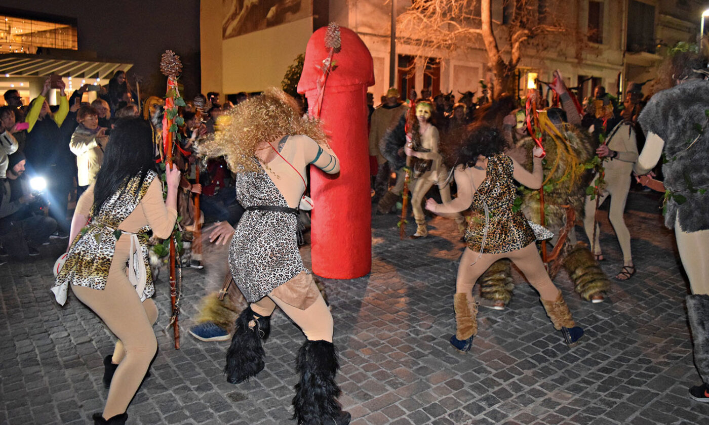 Dancing the Kordakas around the master phallus.