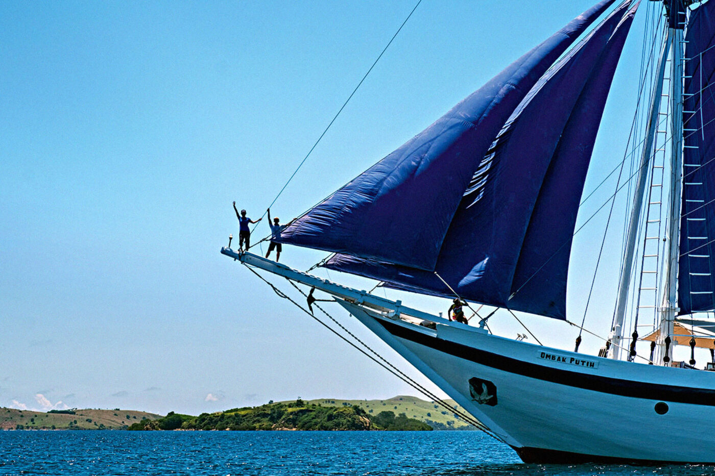 The Ombak Putih, a handmade phinisi schooner, sails to far-flung islands located throughout the Alor Archipelago.