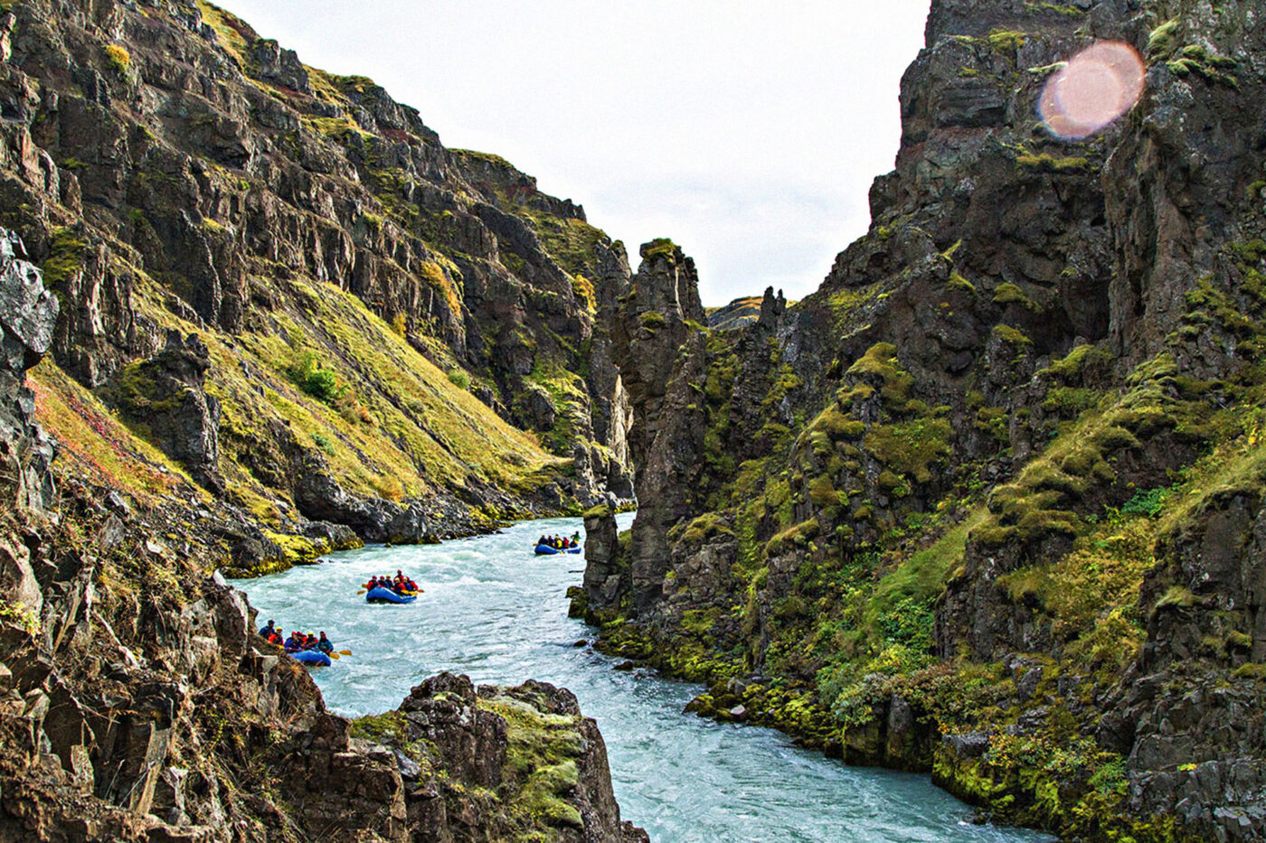 A trio of rafts on one of the calmer sections.