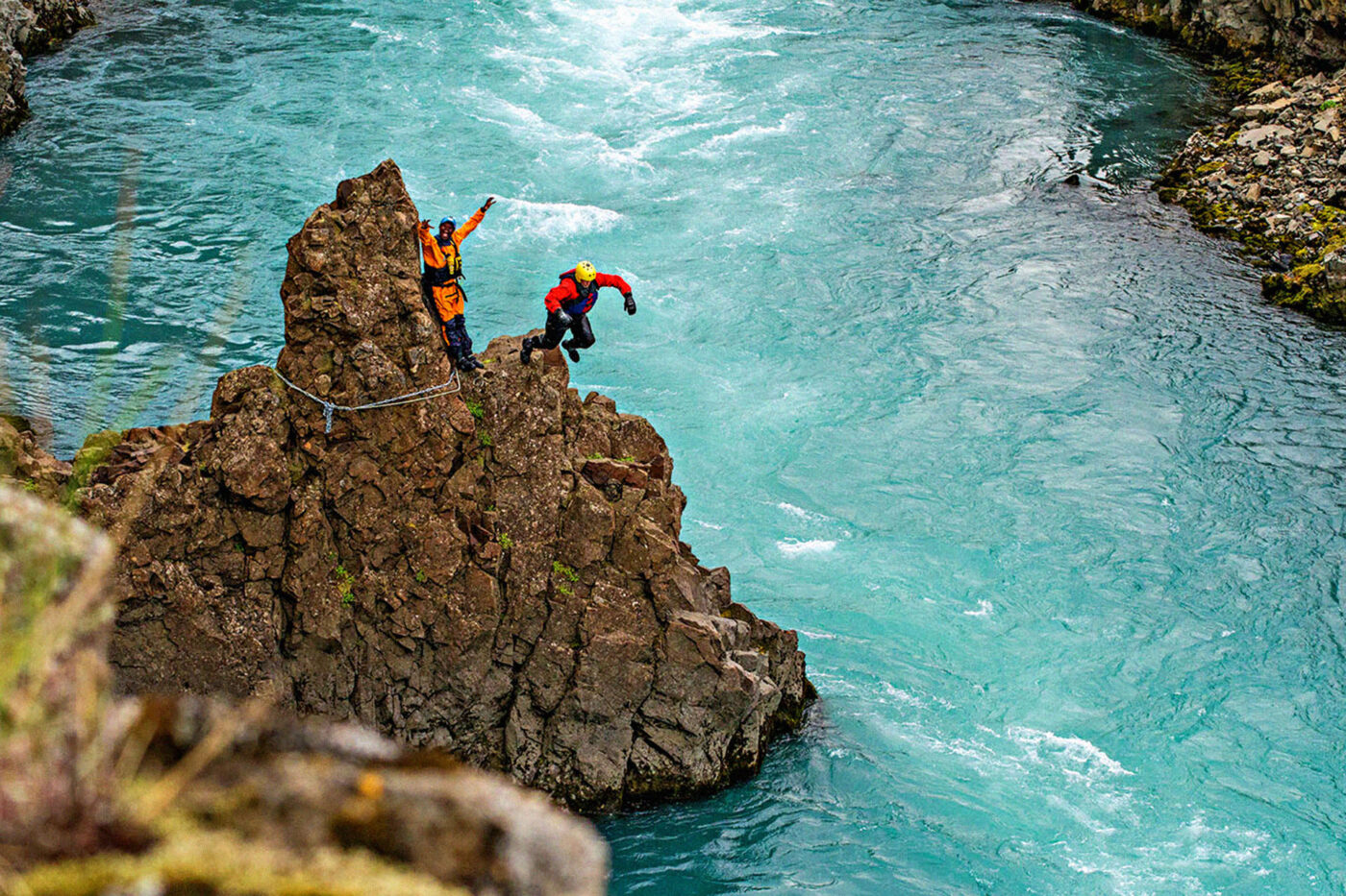Leap from a seven-metre rock mountain for an extra shot of adrenaline.