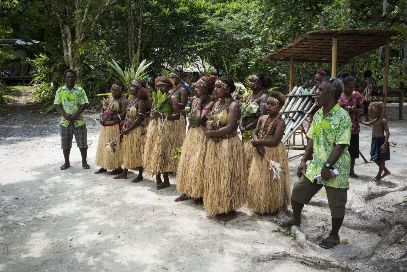 A traditional welcome performance.