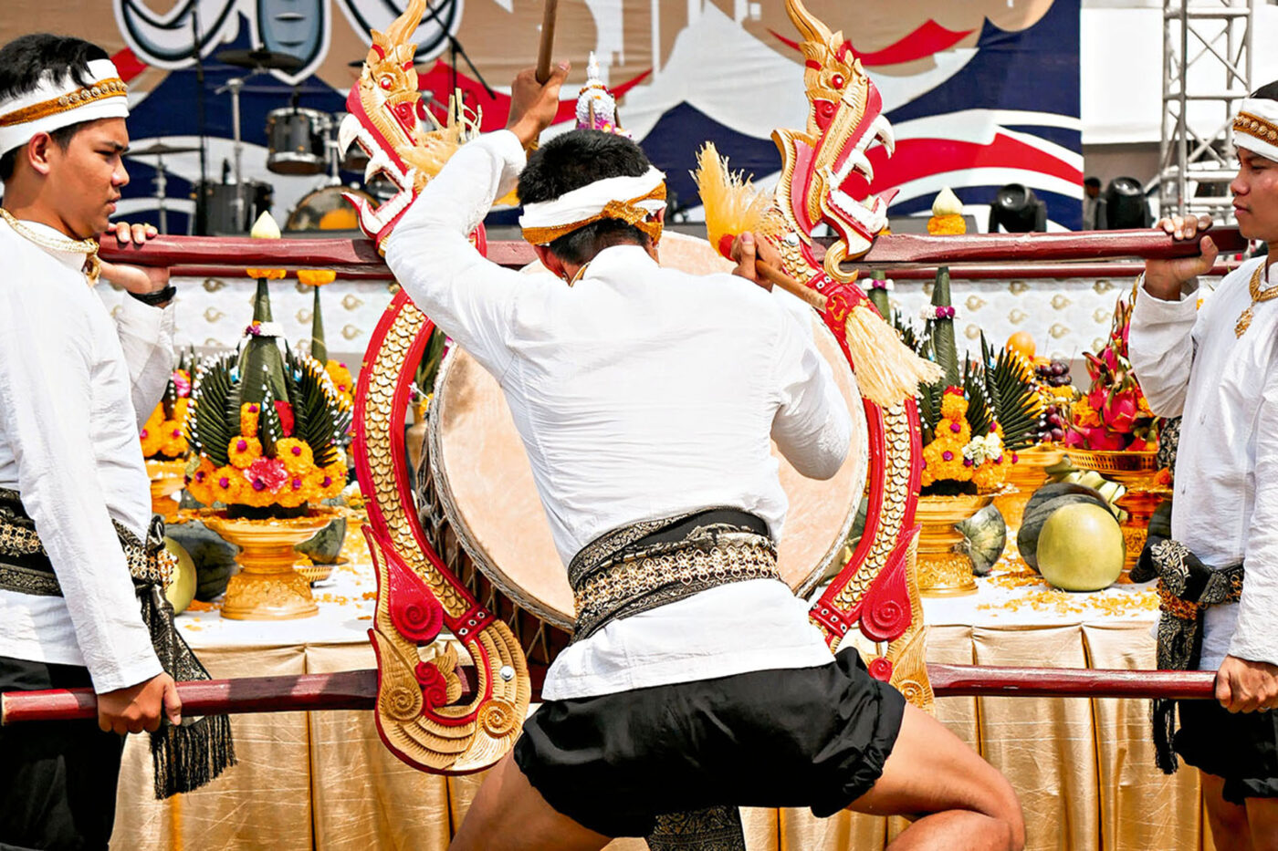 A drummer during the opening ceremony.