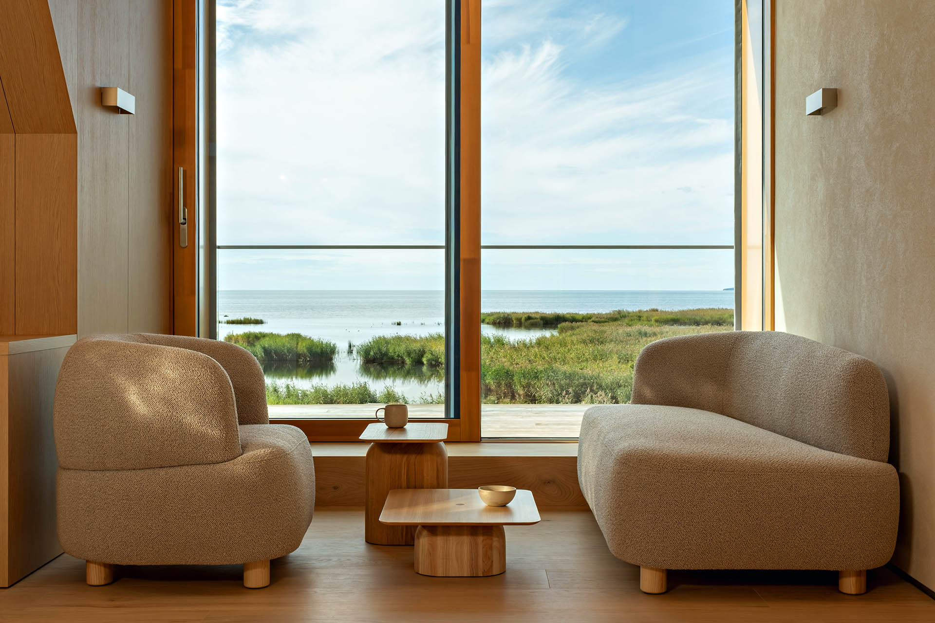 Suite at Eha Retreat with views across the Hiiumaa coastline in Estonia.