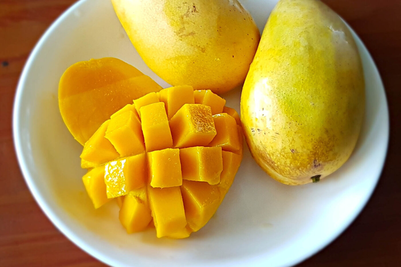 Fresh Carabao mangoes, a speciality of Guimaras Island in the Philippines.