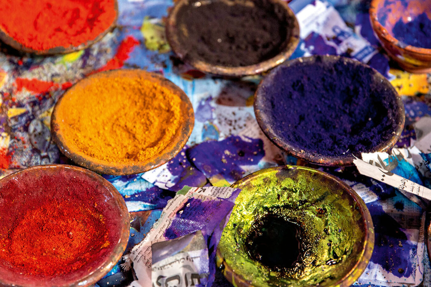 Various powders of many different colours.