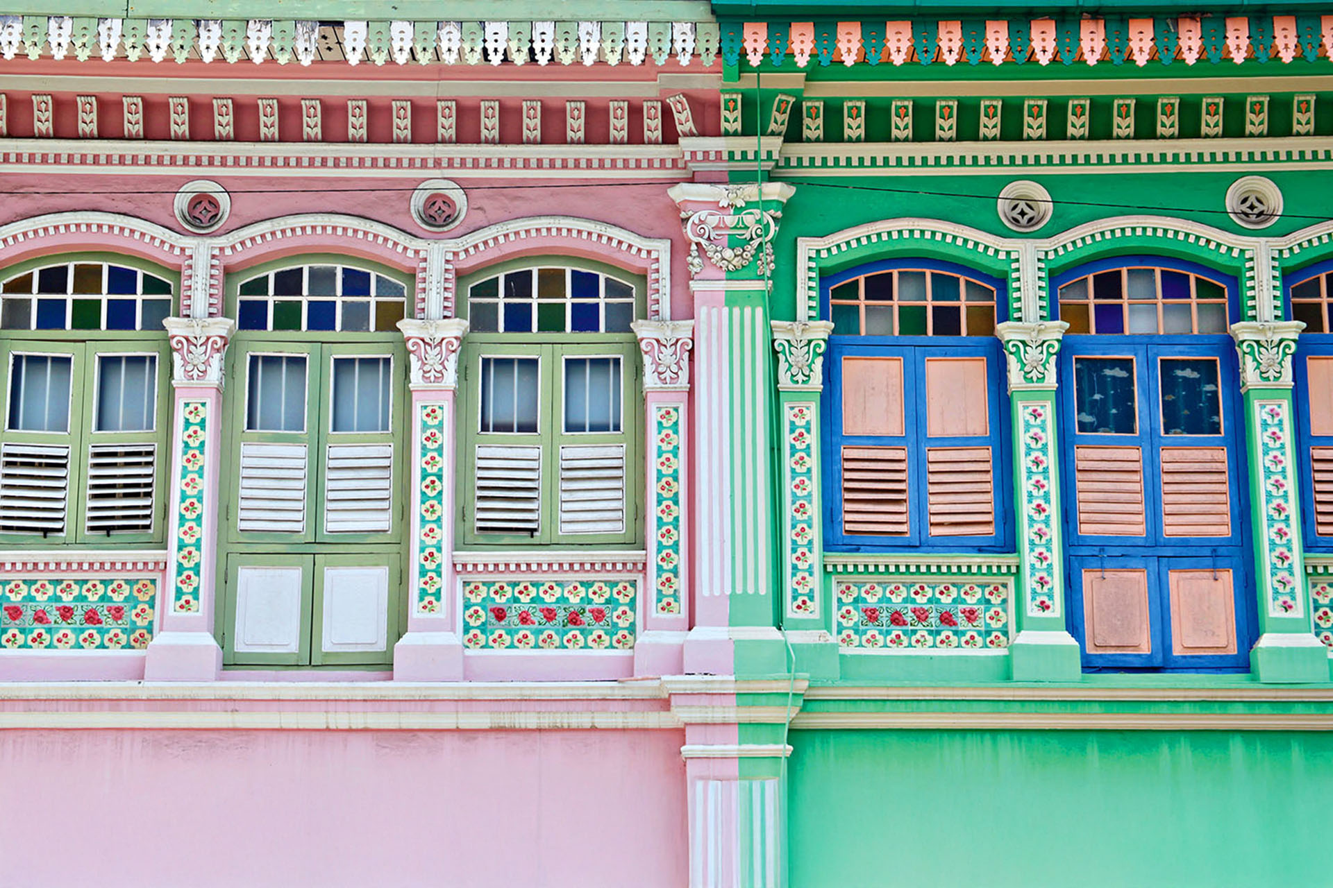 Pastel-hued and intricately decorated Joo Chiat shophouses.