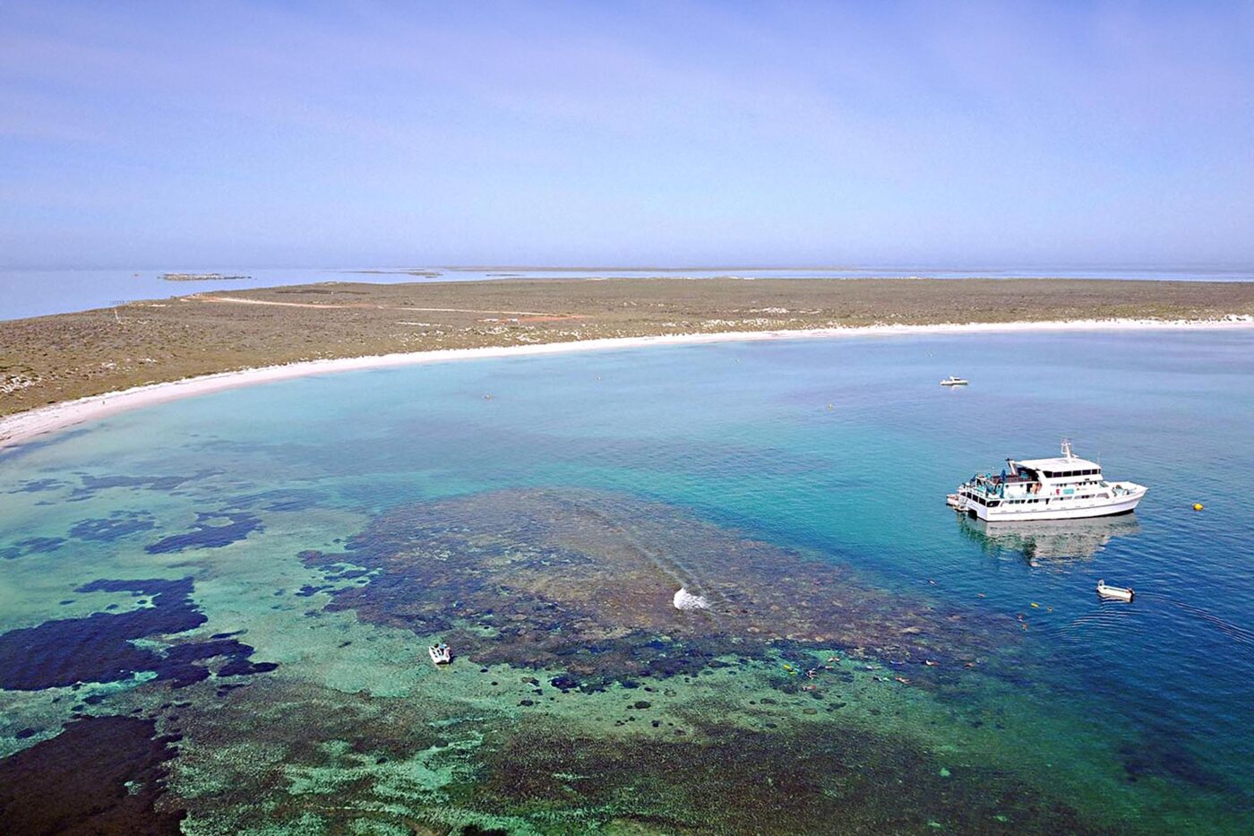 Snorkelling from the Eco-Abrolhos in Turtle Bay, East Wallabi Island.