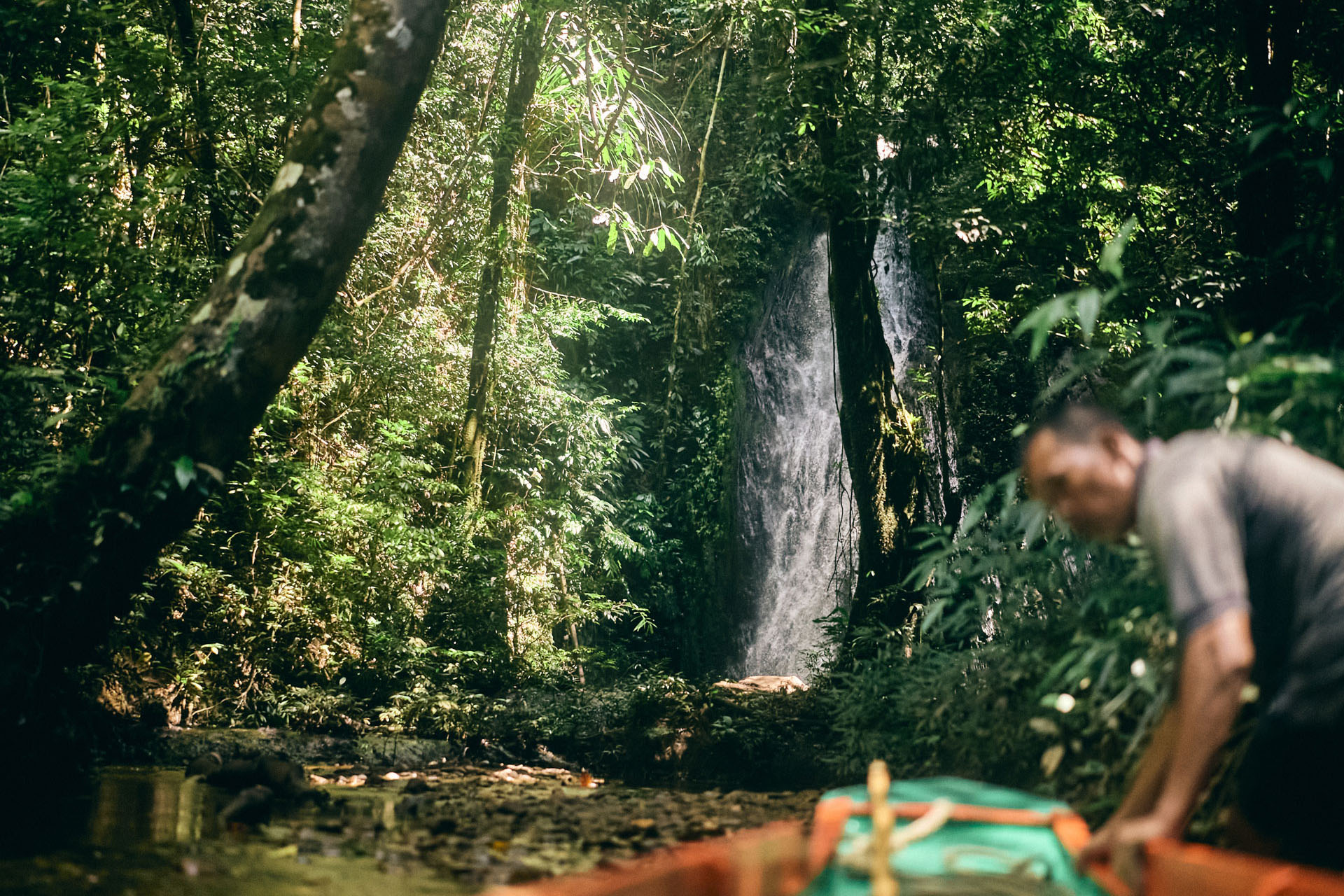 Enseluai Waterfall at its cascading best. 