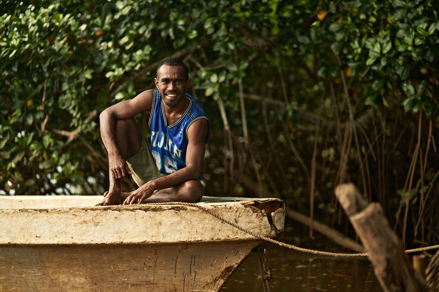 Kava farmer Joti on Vanua Levu, Fiji.