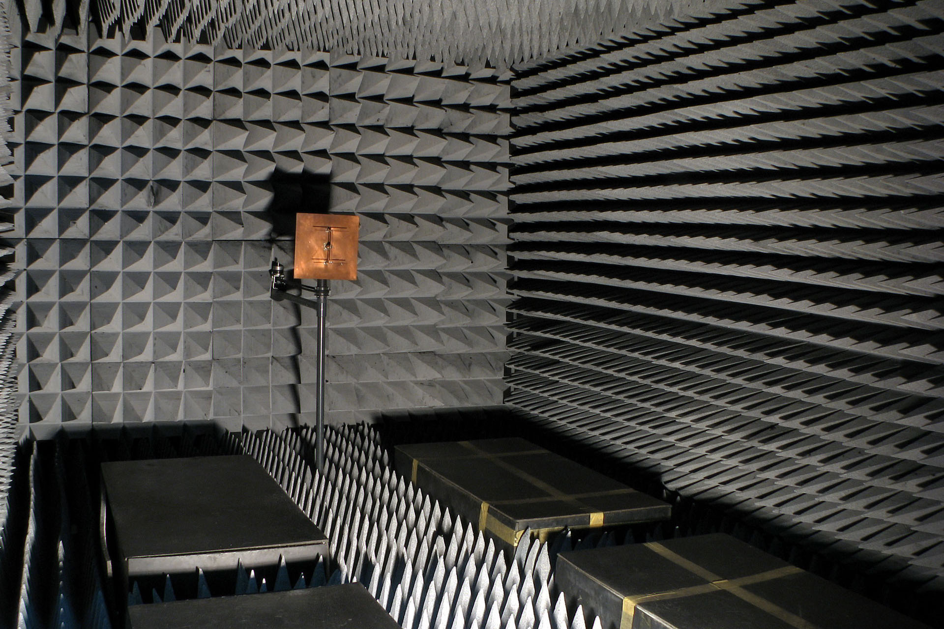 Anechoic chamber at the University of Salford in the UK.
