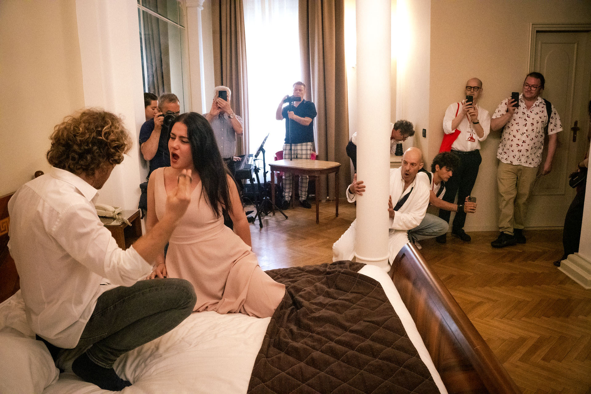 Opera gets up close and personal as The Barber of Seville is performed in a private suite at the Hotel Vittoria.